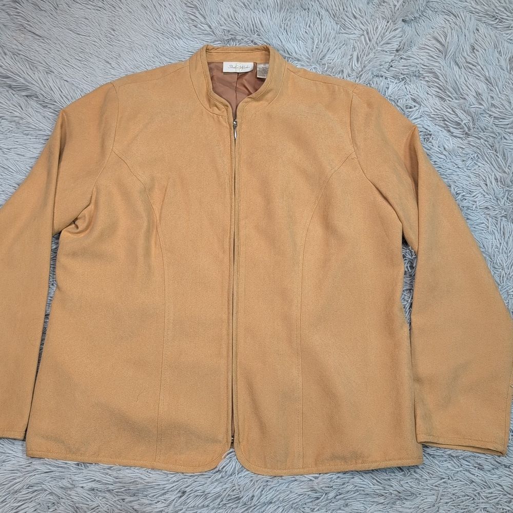 Vintage Studio Works Jacket Womens 14 Beige Lightweight Zip Up Soft Comfy Casual